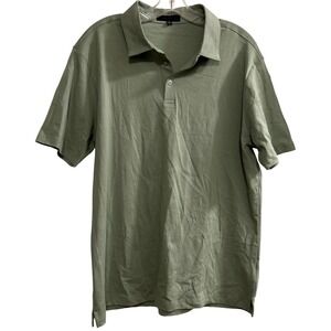WESTZEROONE‎ Men's Sage Green Textured Polo Shirt Size XL Cotton Blend